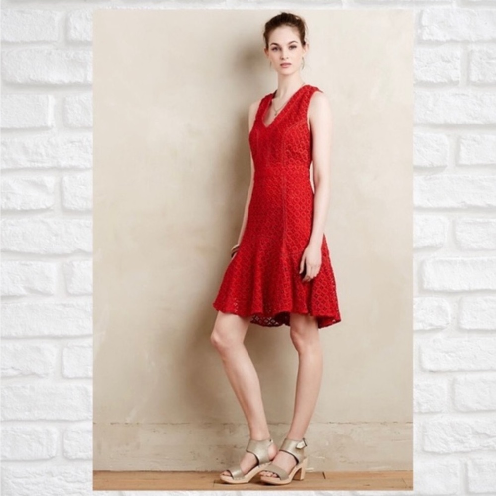 Anthropologie San & Soni eyelet/crochet dress